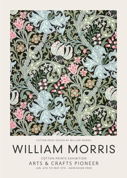 Botanisk plakat William Morris blomstermønster