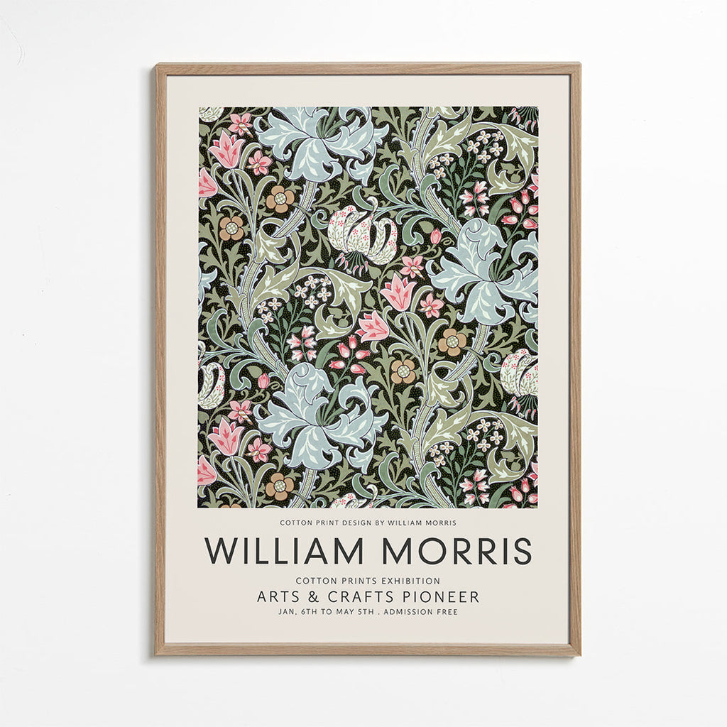 Botanisk plakat William Morris blomstermønster