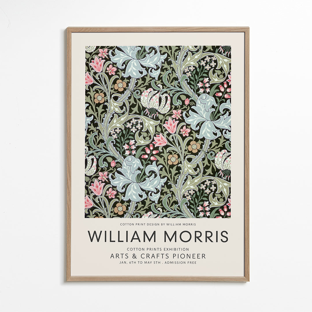 Botanisk plakat William Morris blomstermønster