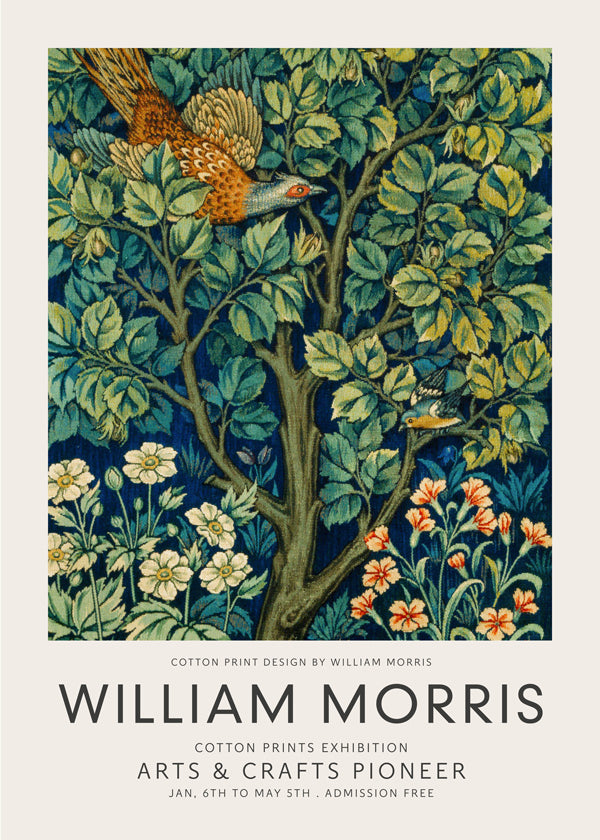 Botanisk plakat William Morris fasan