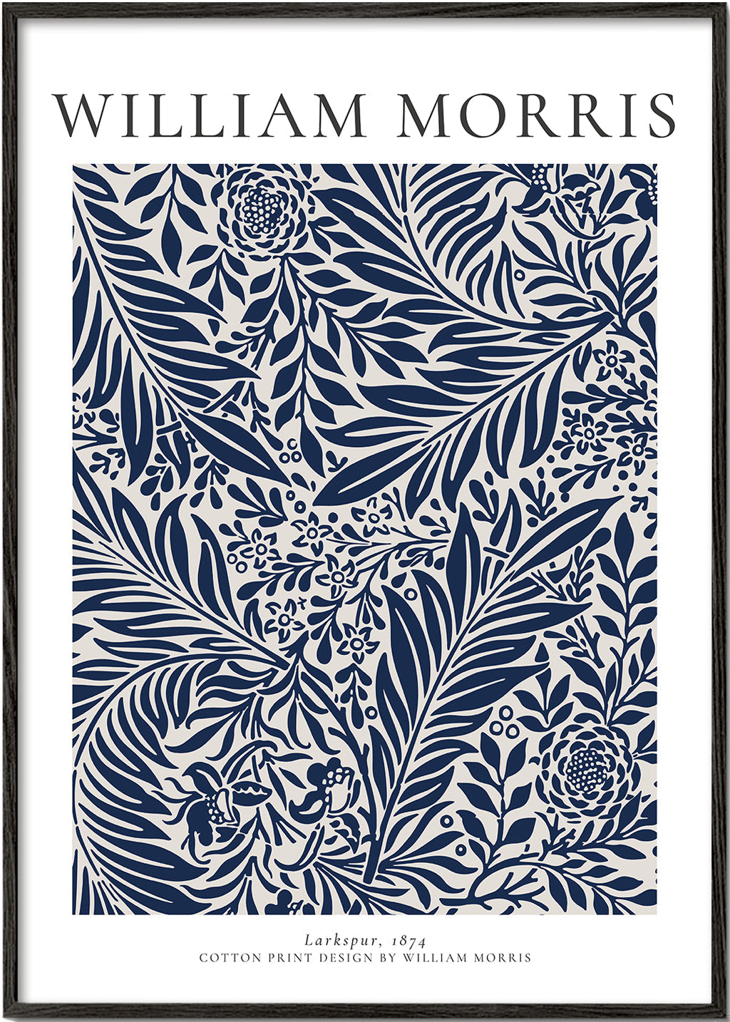 Botanisk plakat William Morris Larkspur blå
