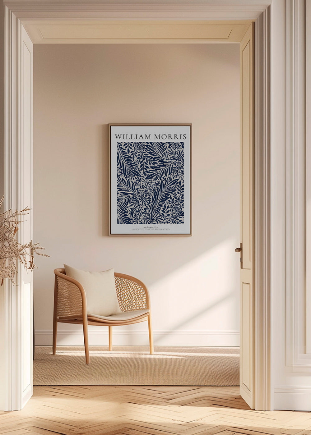 Botanisk plakat William Morris Larkspur blå