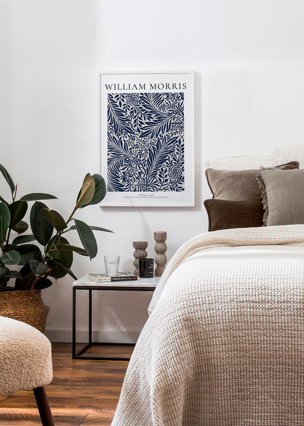 Botanisk plakat William Morris Larkspur blå