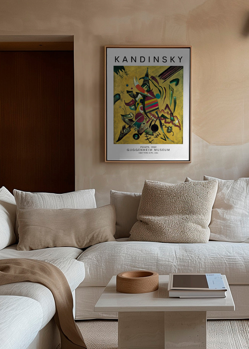 Abstrakt kunst i Kandinsky-stil med farverige punkter