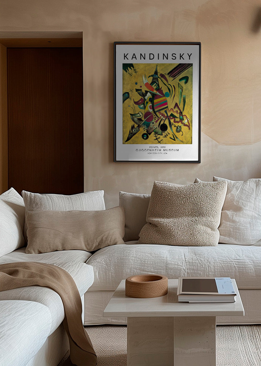 Abstrakt kunst i Kandinsky-stil med farverige punkter