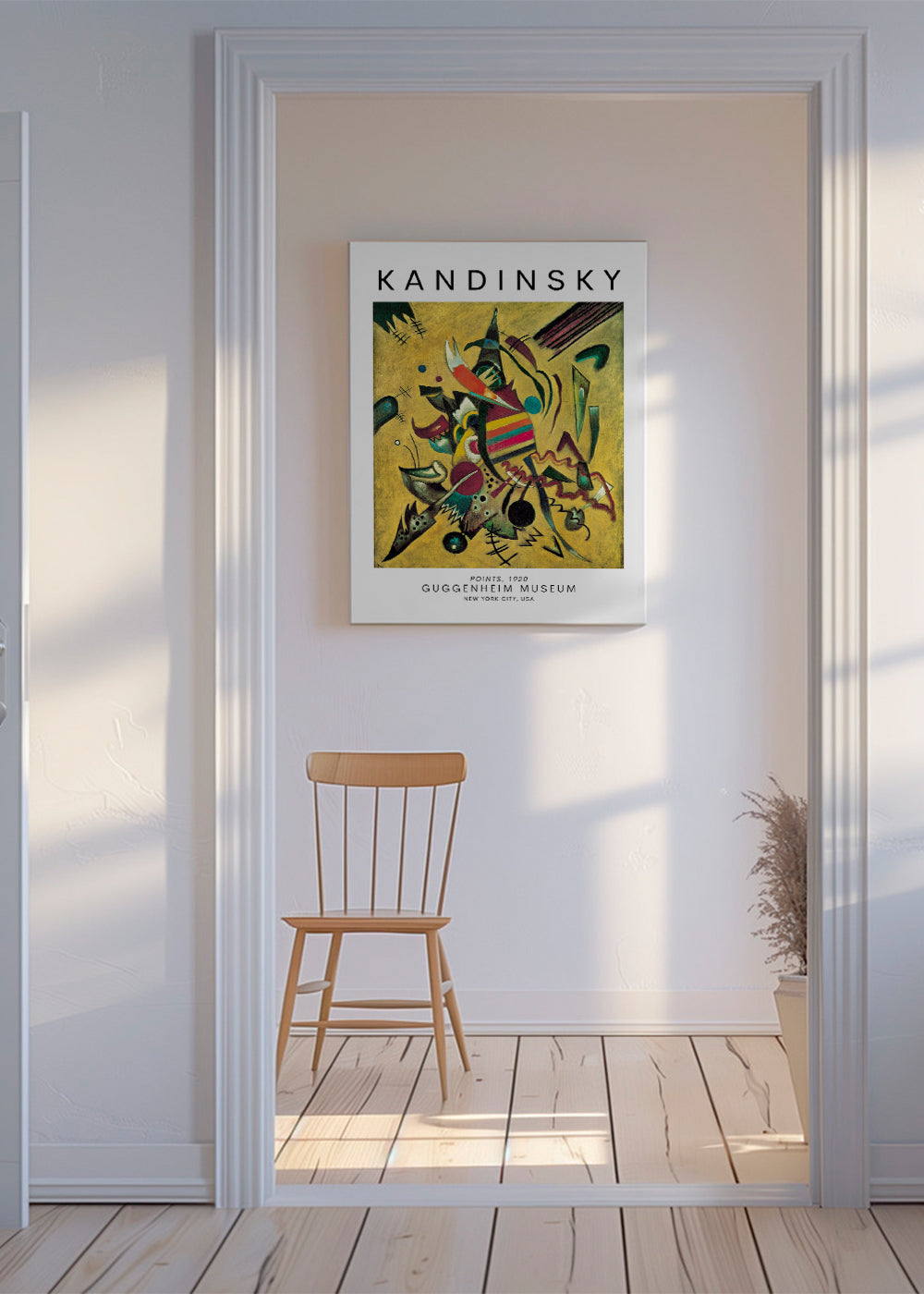 Abstrakt kunst i Kandinsky-stil med farverige punkter