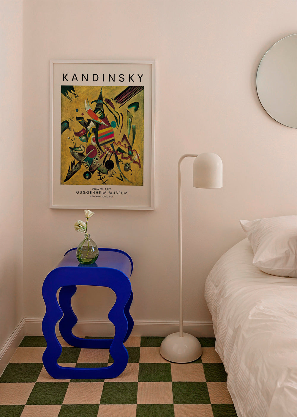 Abstrakt kunst i Kandinsky-stil med farverige punkter