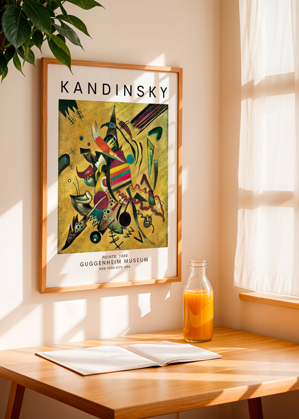 Abstrakt kunst i Kandinsky-stil med farverige punkter