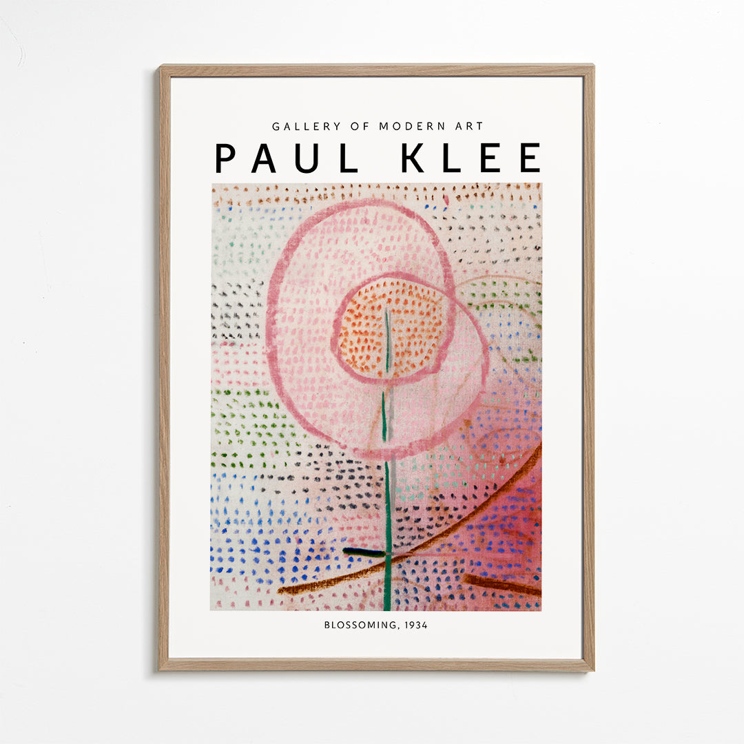 Botanisk plakat med rosa abstrakt blomst
