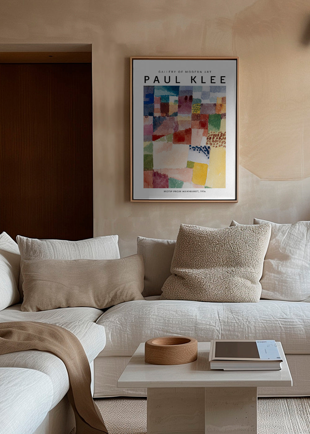 Abstrakt værk i farvernes mosaik af Paul Klee