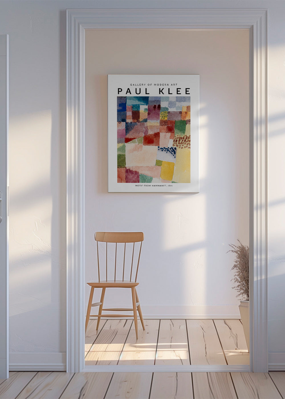 Abstrakt værk i farvernes mosaik af Paul Klee
