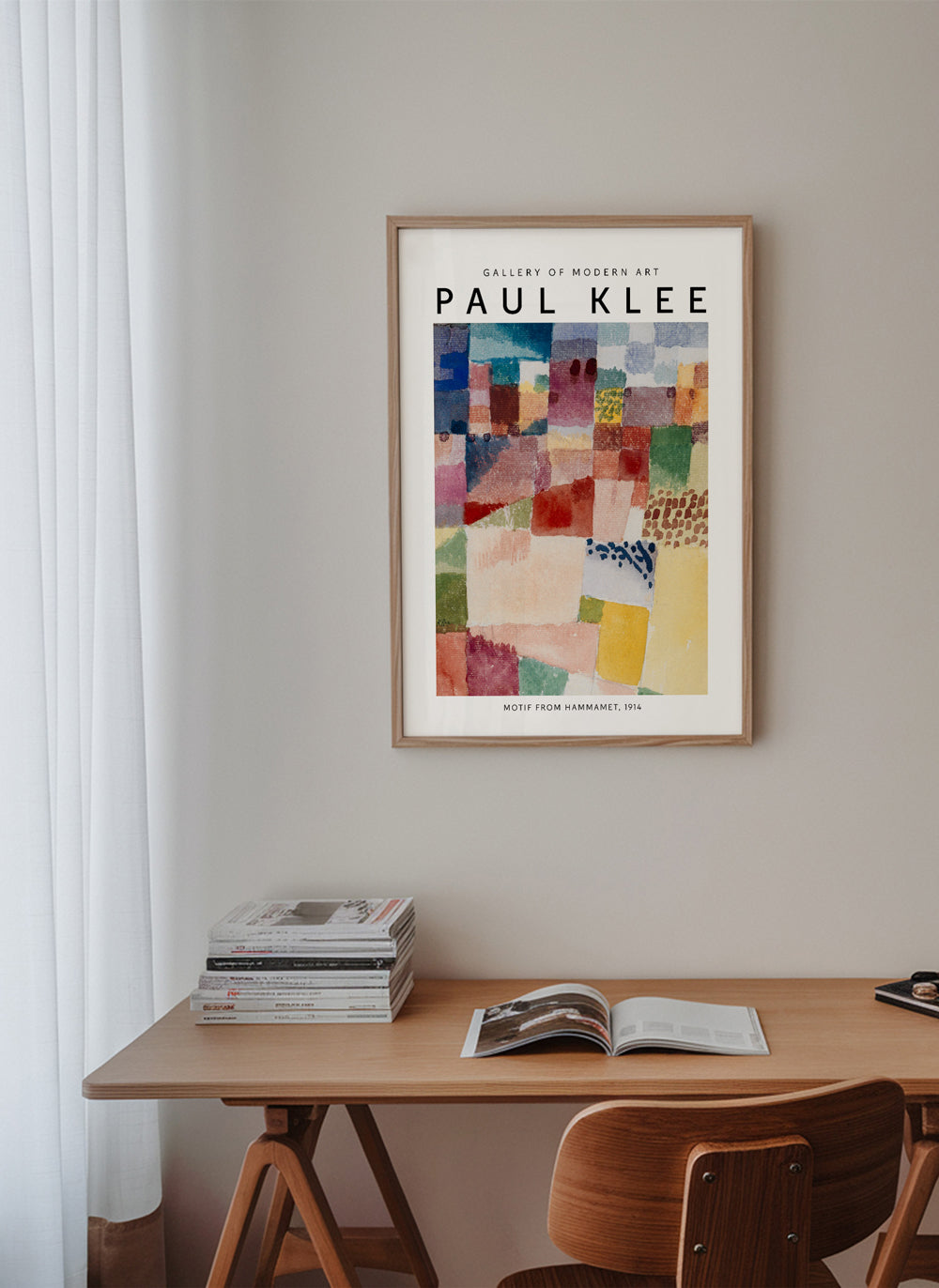Abstrakt værk i farvernes mosaik af Paul Klee