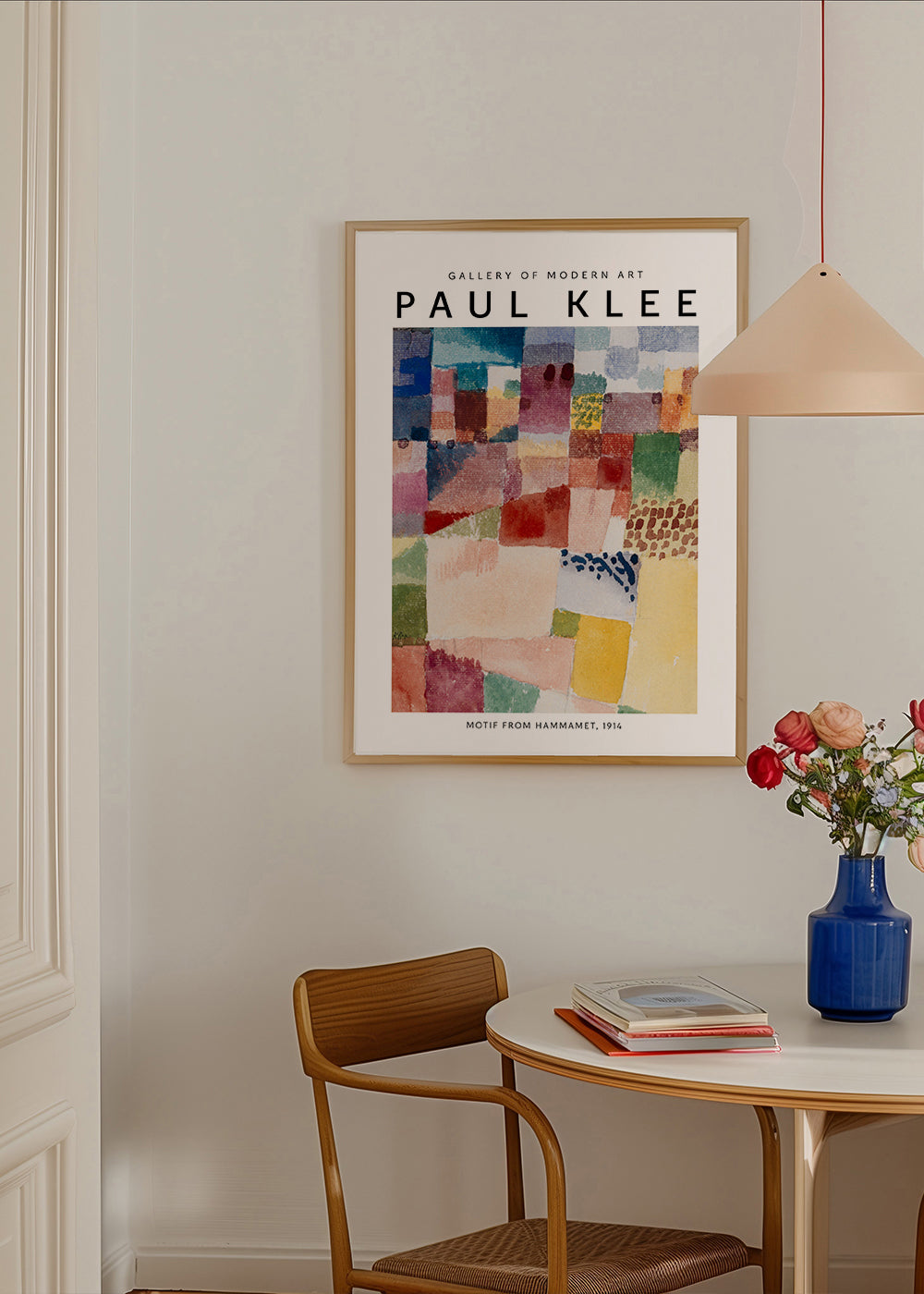 Abstrakt værk i farvernes mosaik af Paul Klee