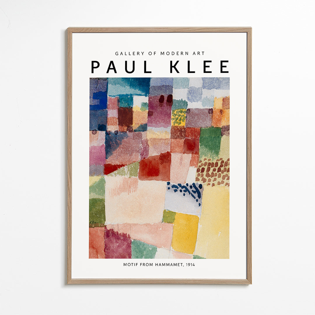 Abstrakt værk i farvernes mosaik af Paul Klee
