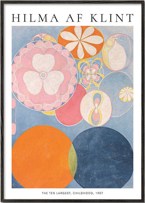 Abstrakt maleri med cirkulære blomstermotiver