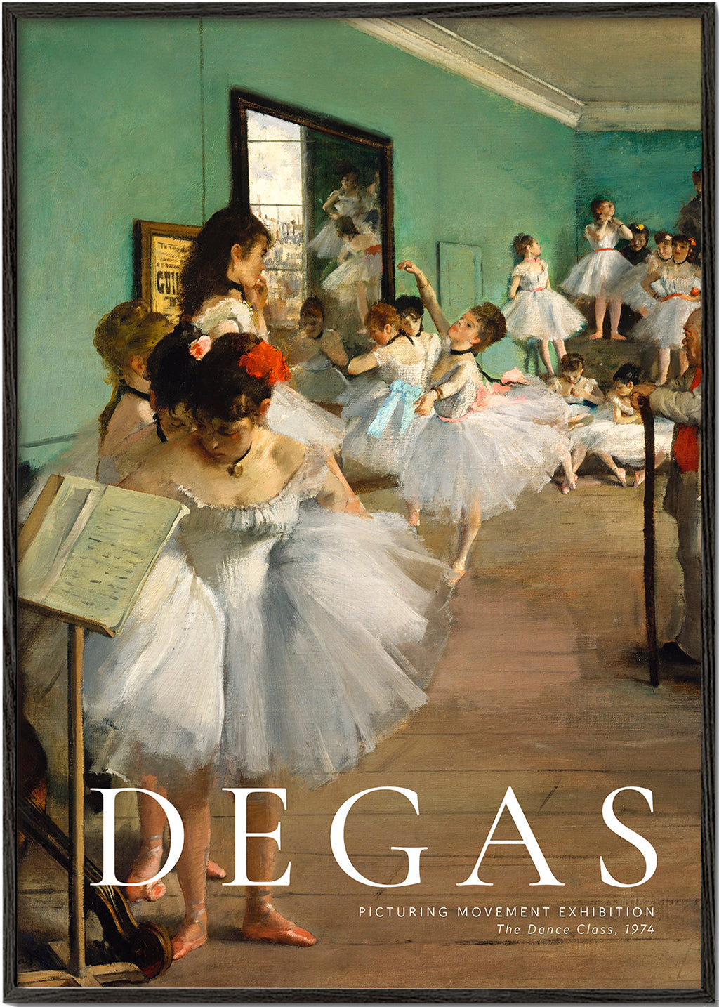 Vintage plakat Balletdansere i grønt studie