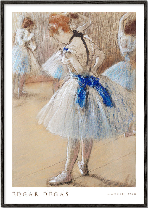 Illustration af ballerina med blåt bånd