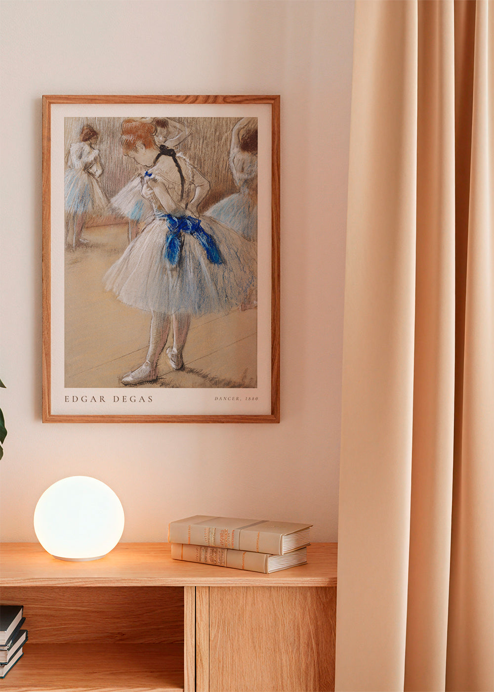 Illustration af ballerina med blåt bånd