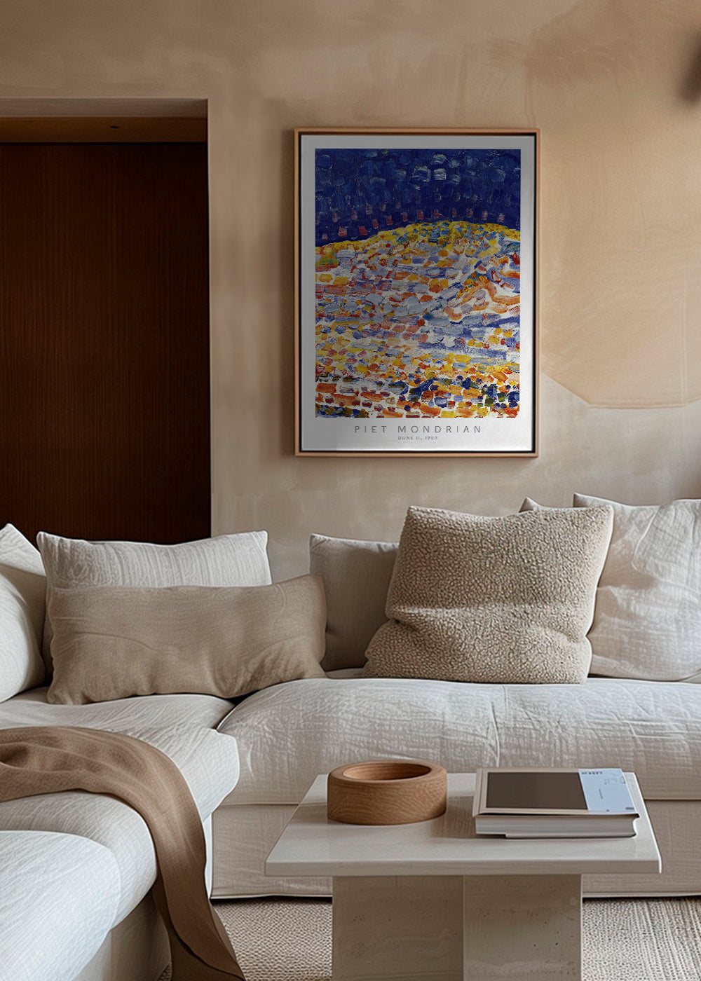 Abstrakt billede Mondrian Dune II farverige strøg