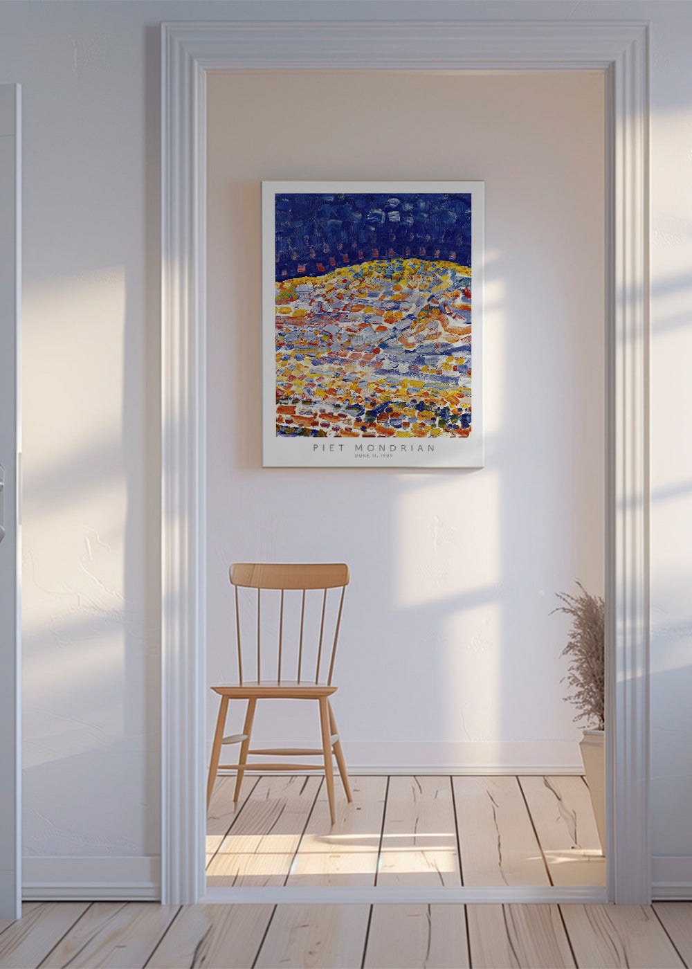 Abstrakt billede Mondrian Dune II farverige strøg