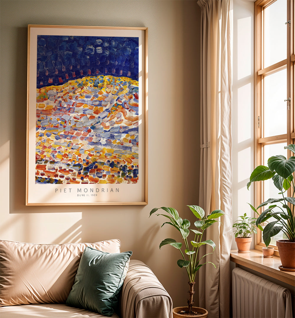 Abstrakt billede Mondrian Dune II farverige strøg