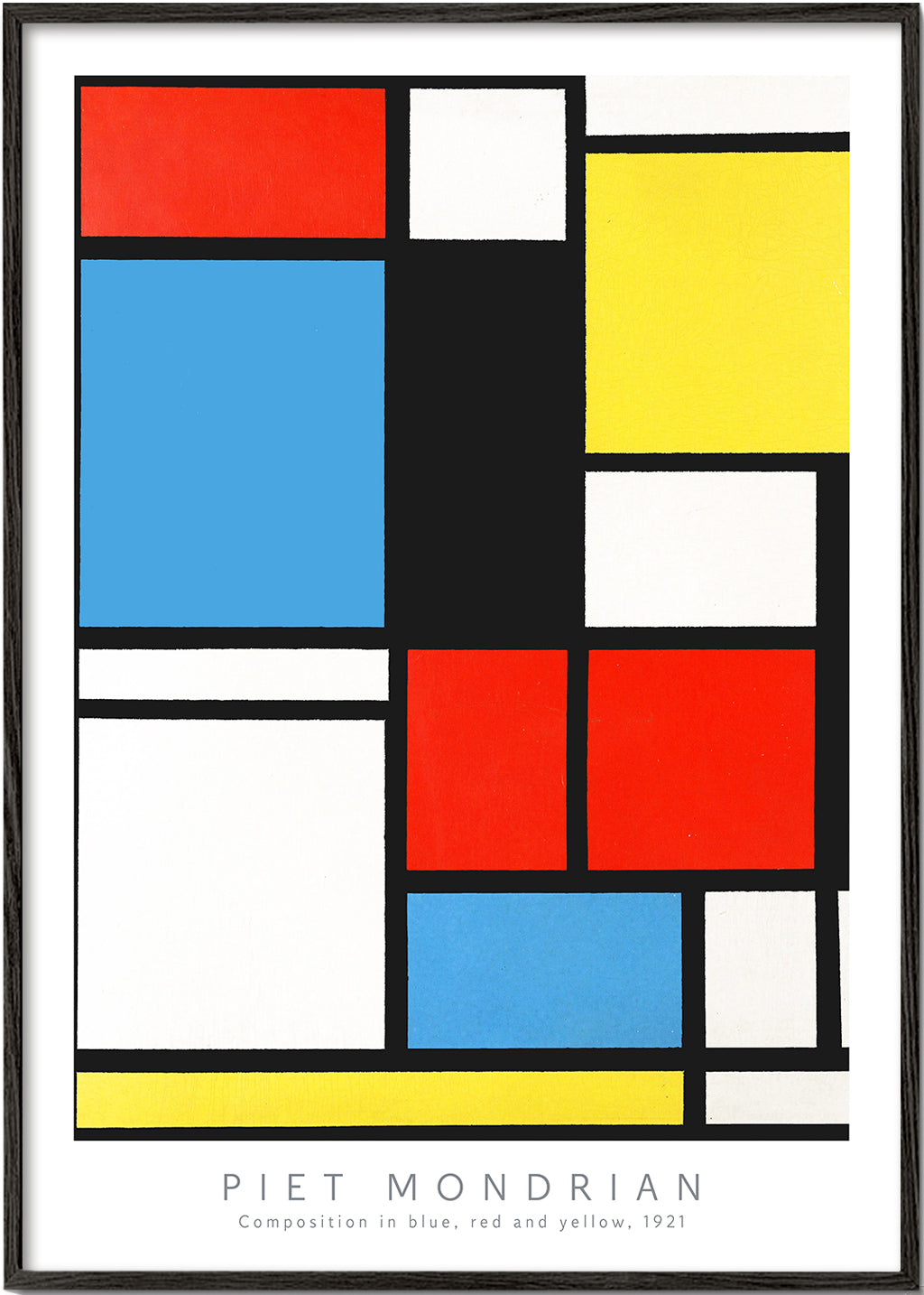 Geometrisk billede Mondrian i primærfarver