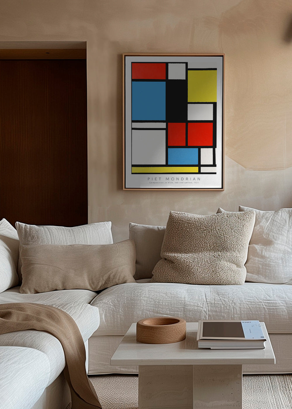 Geometrisk billede Mondrian i primærfarver