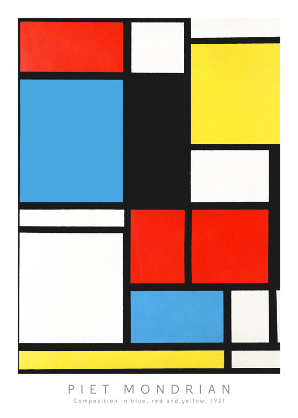 Geometrisk billede Mondrian i primærfarver