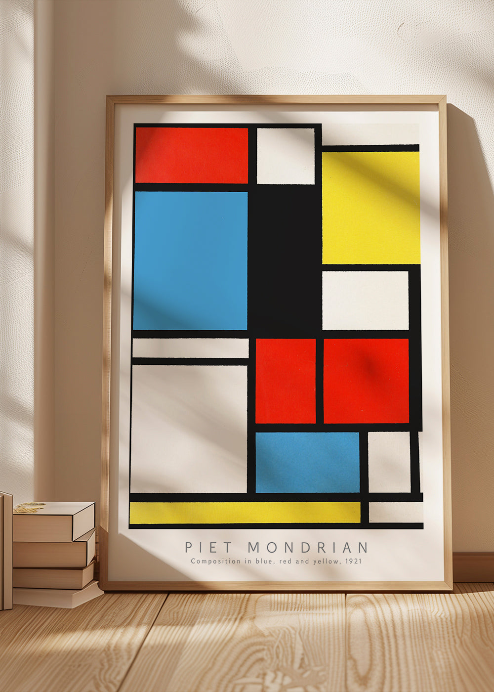 Geometrisk billede Mondrian i primærfarver