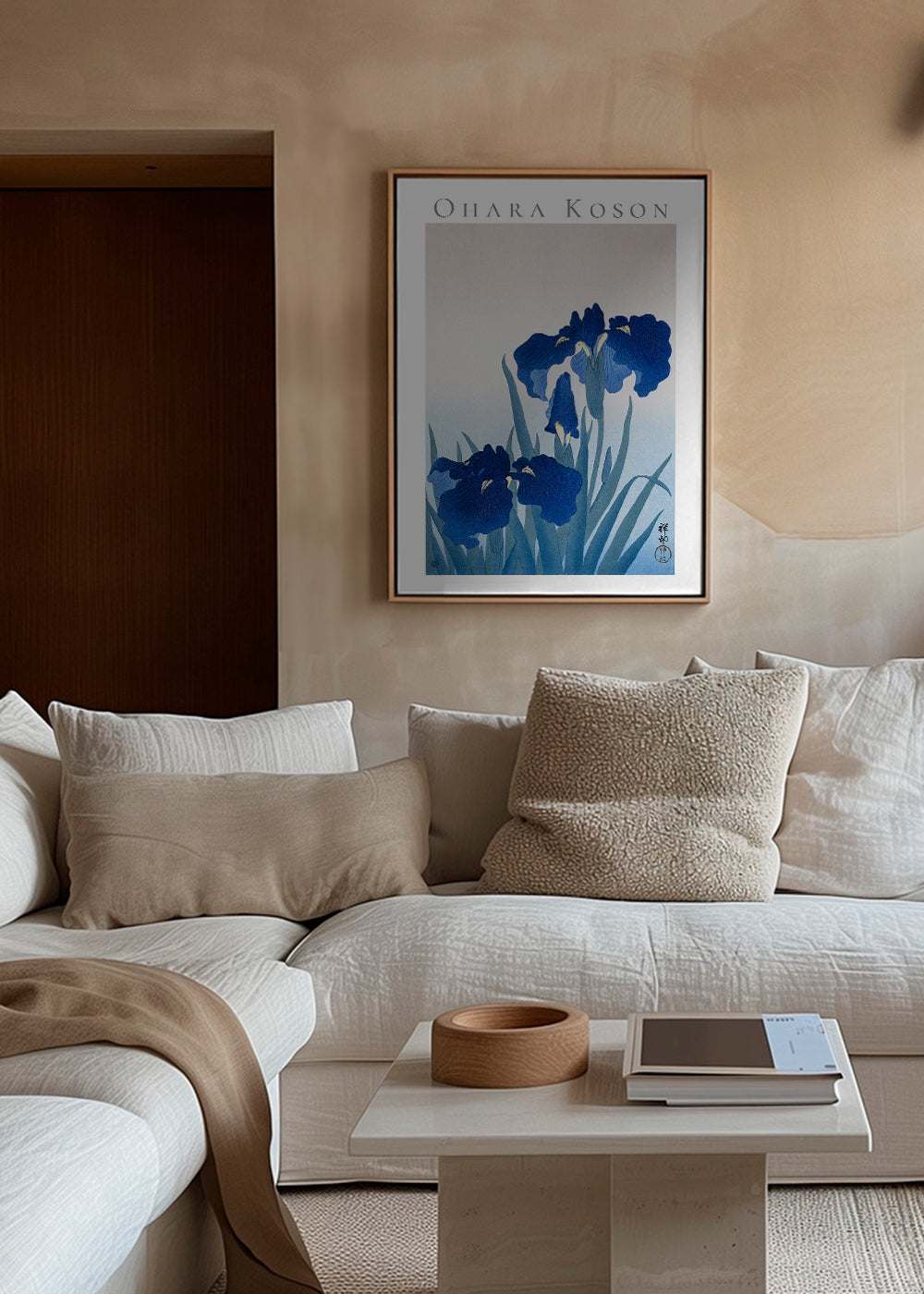 Botanisk plakat blå iris