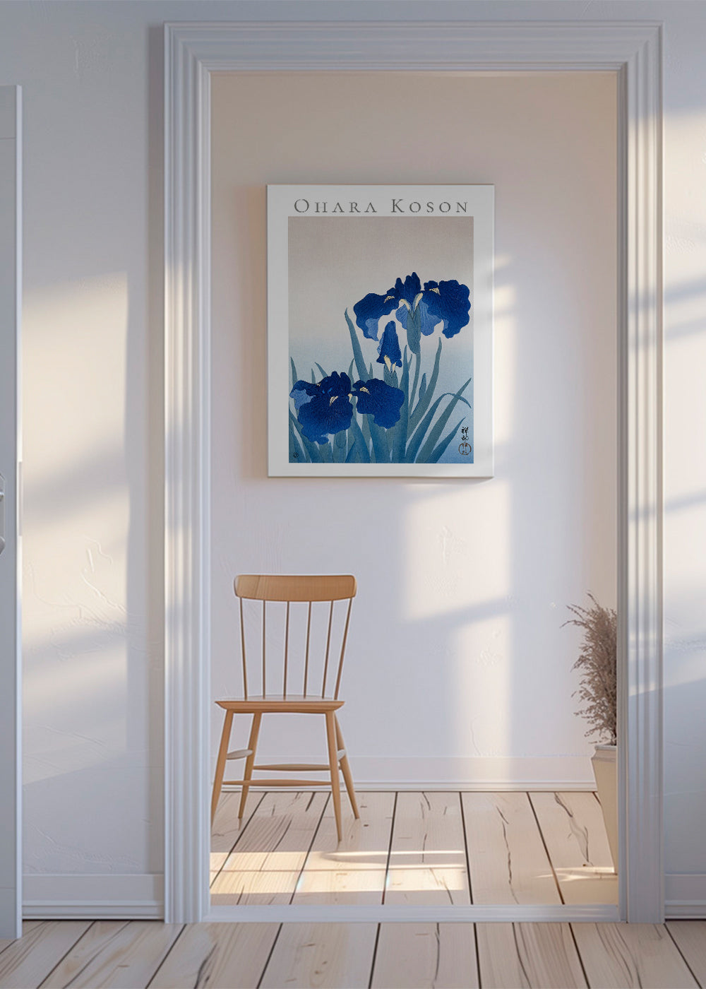 Botanisk plakat blå iris
