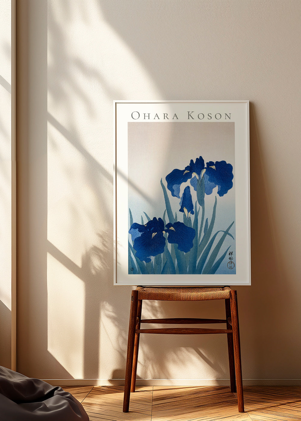 Botanisk plakat blå iris
