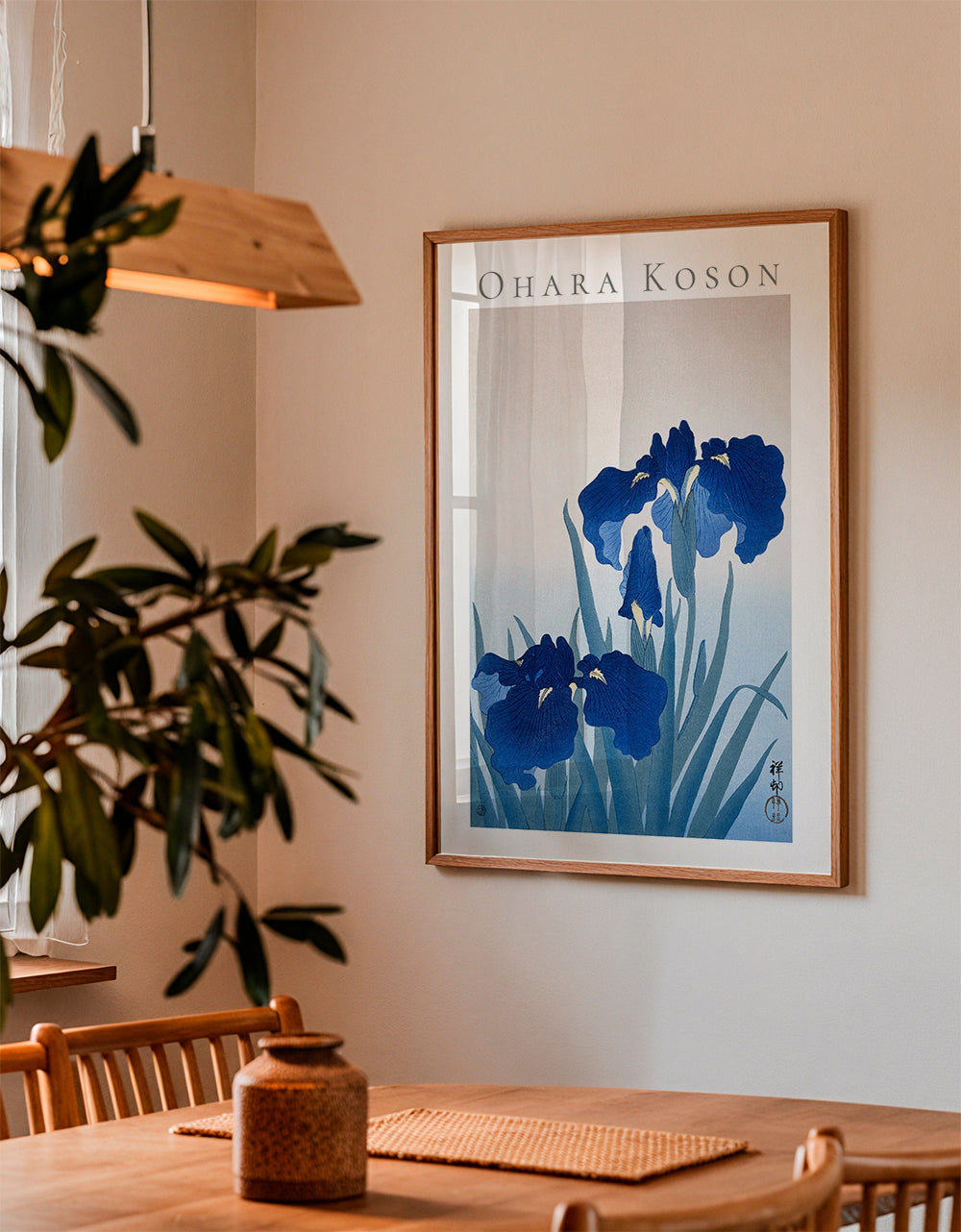 Botanisk plakat blå iris