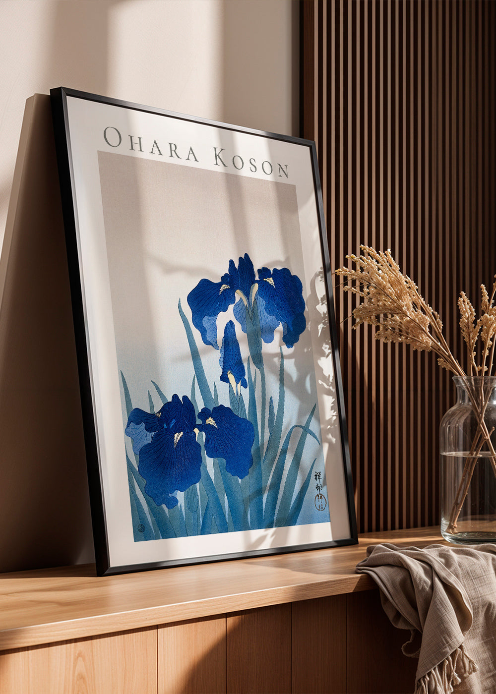 Botanisk plakat blå iris