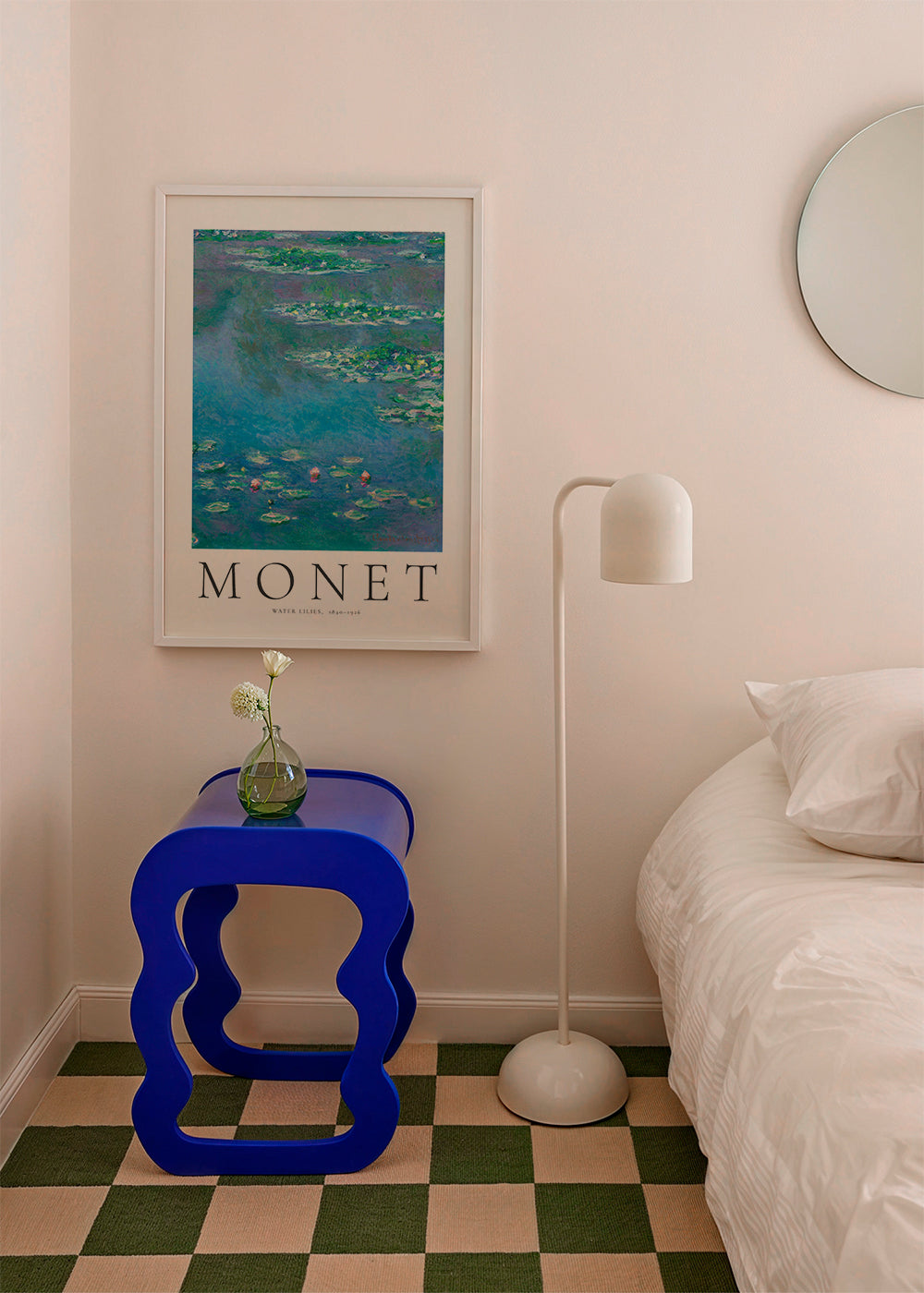 Botanisk plakat: Vandliljer i blå-grøn