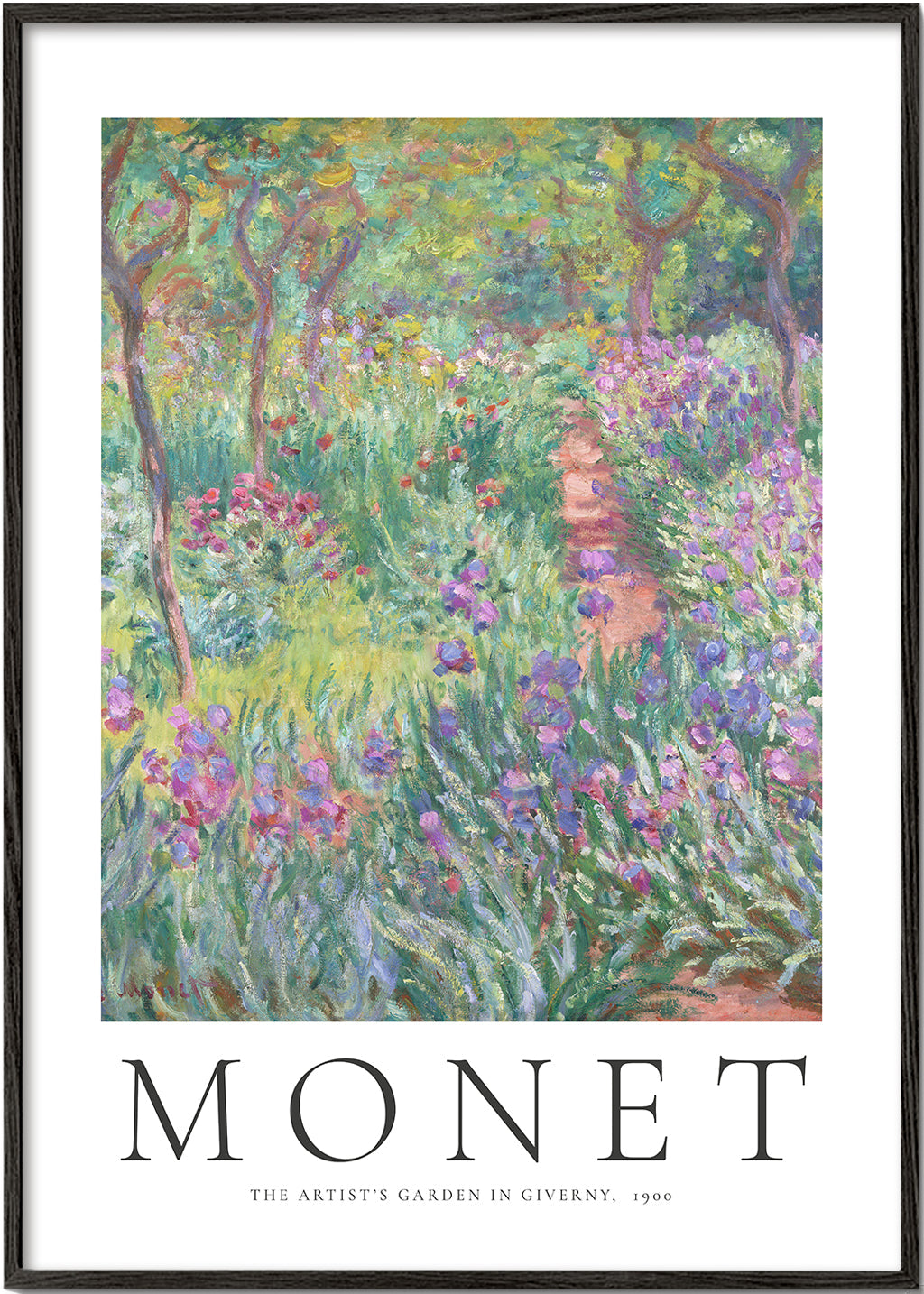 Botanisk plakat: irissti i Giverny