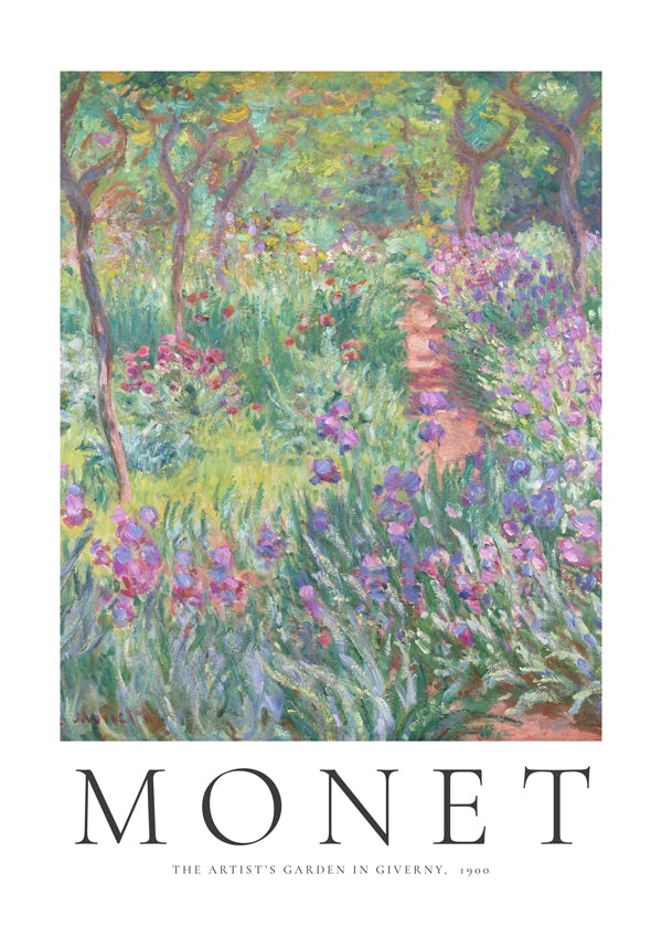 Botanisk plakat: irissti i Giverny