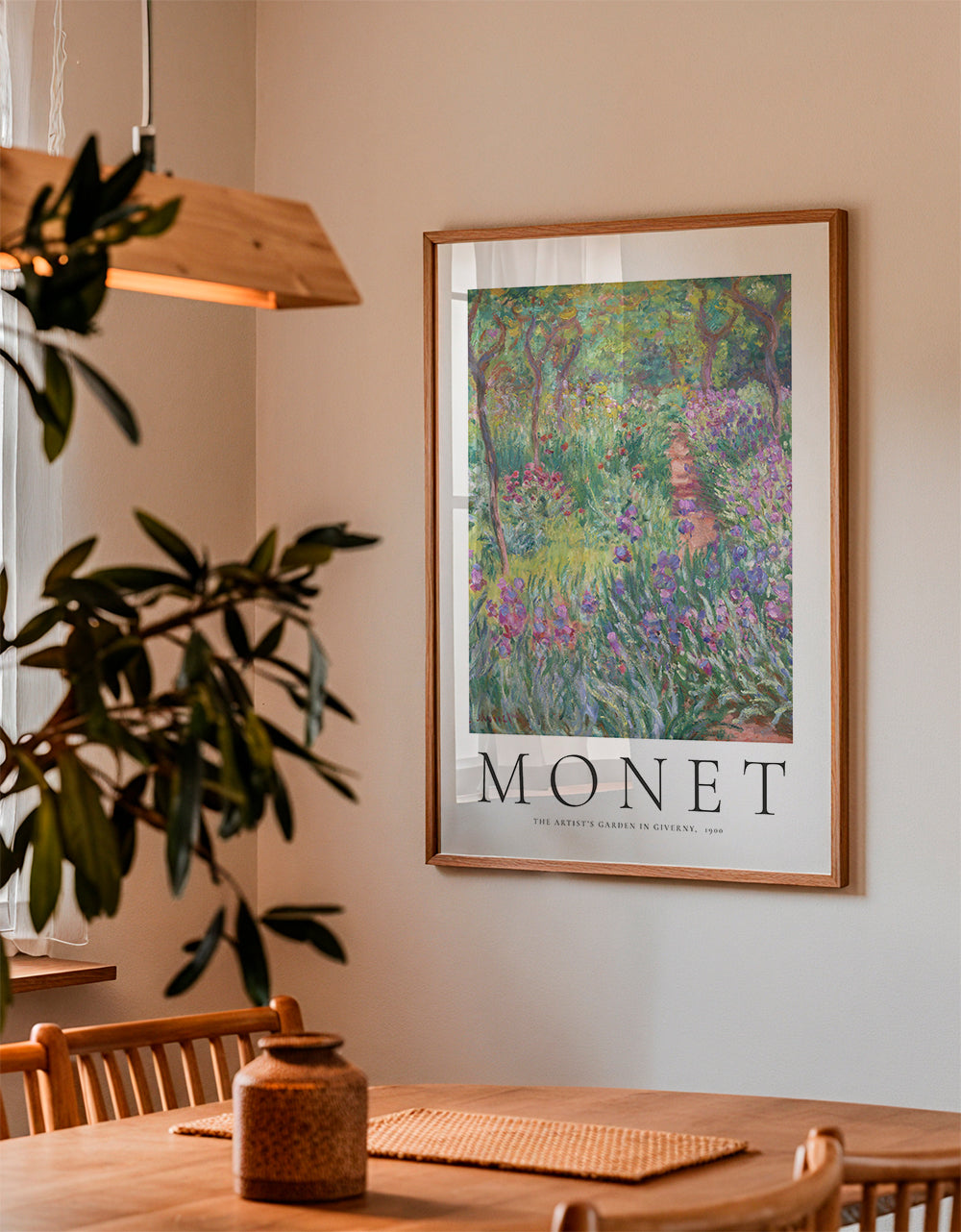 Botanisk plakat: irissti i Giverny