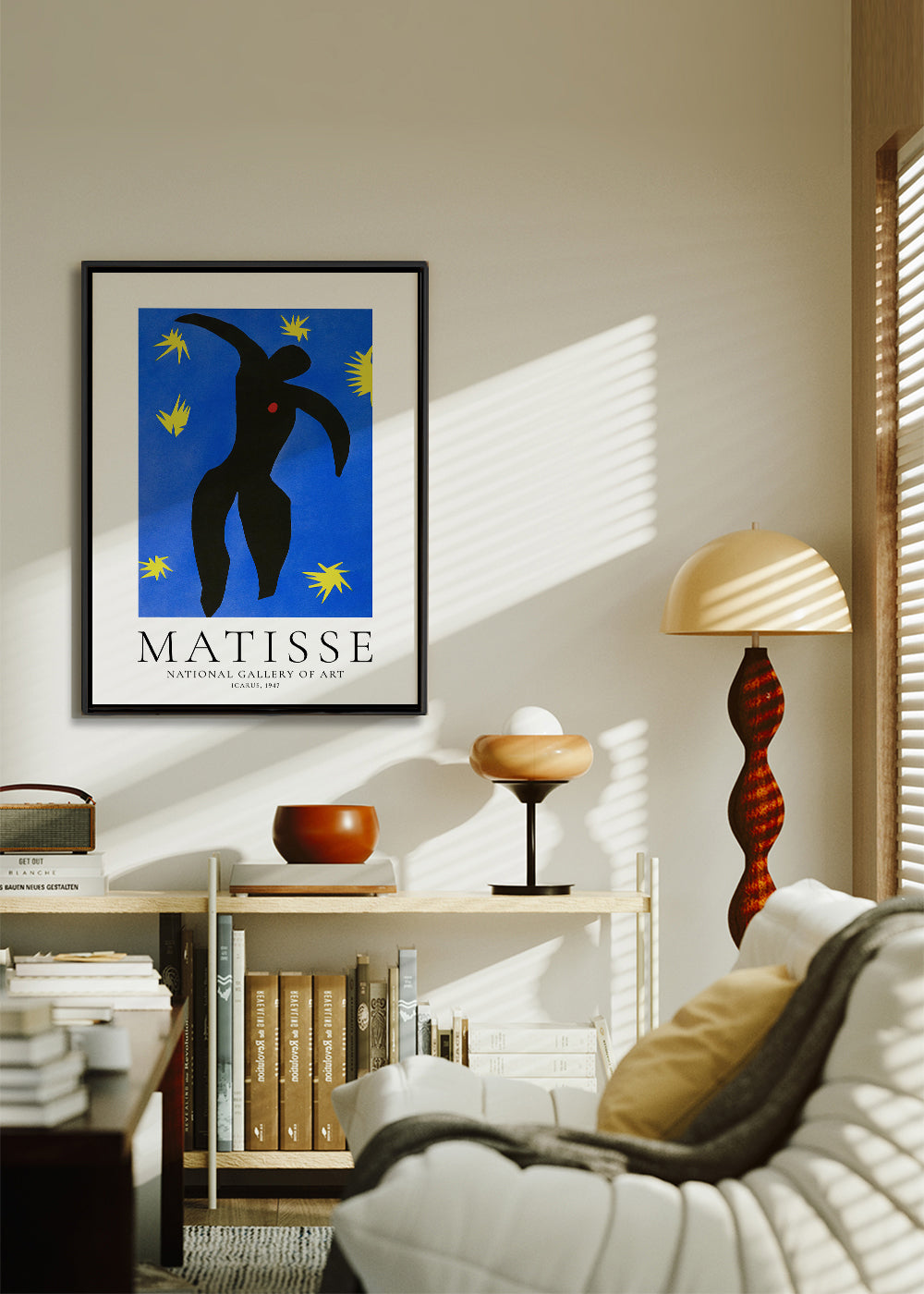 Matisse Icarus illustration på blå baggrund