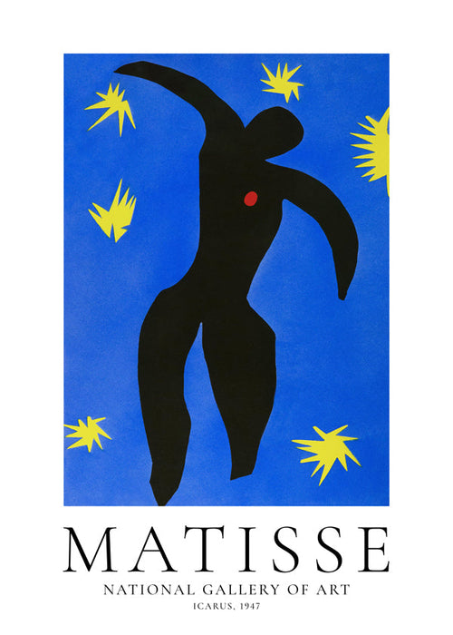 Matisse Icarus illustration på blå baggrund