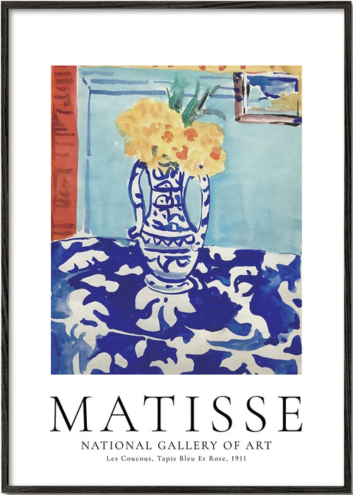 Botanisk plakat blå vase med blomster