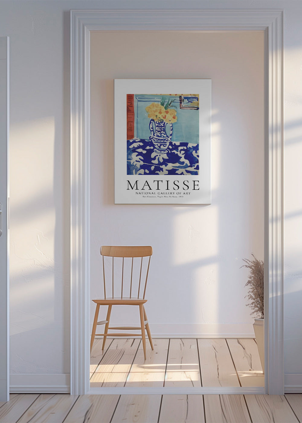 Botanisk plakat blå vase med blomster