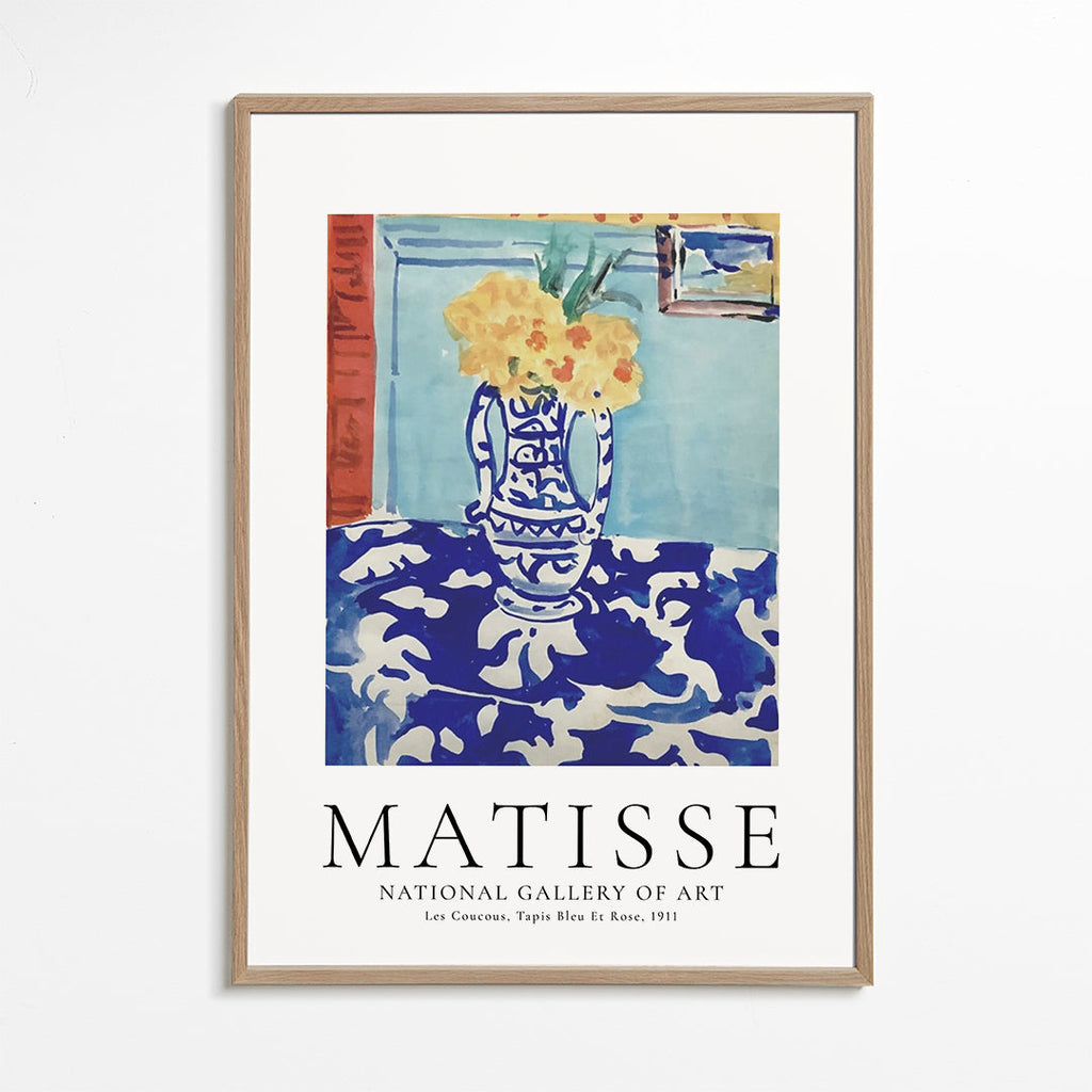 Botanisk plakat blå vase med blomster