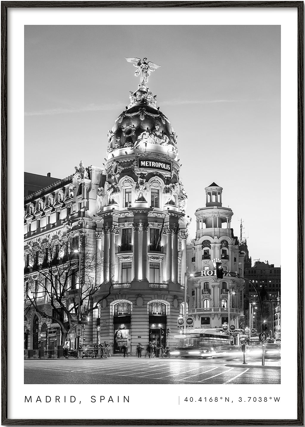 Køkkenkunst Madrid Metropolis sort-hvid