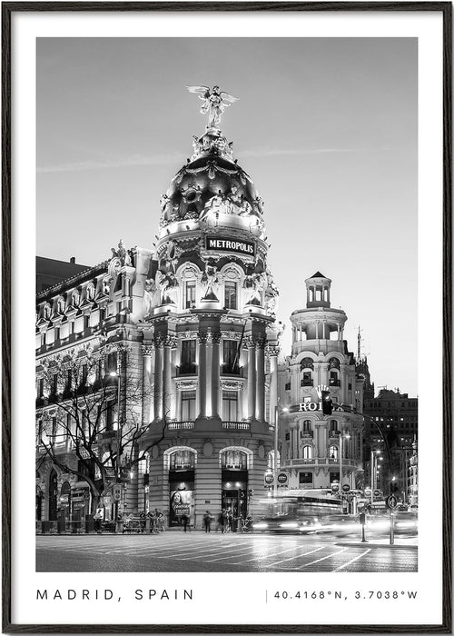 Køkkenkunst Madrid Metropolis sort-hvid