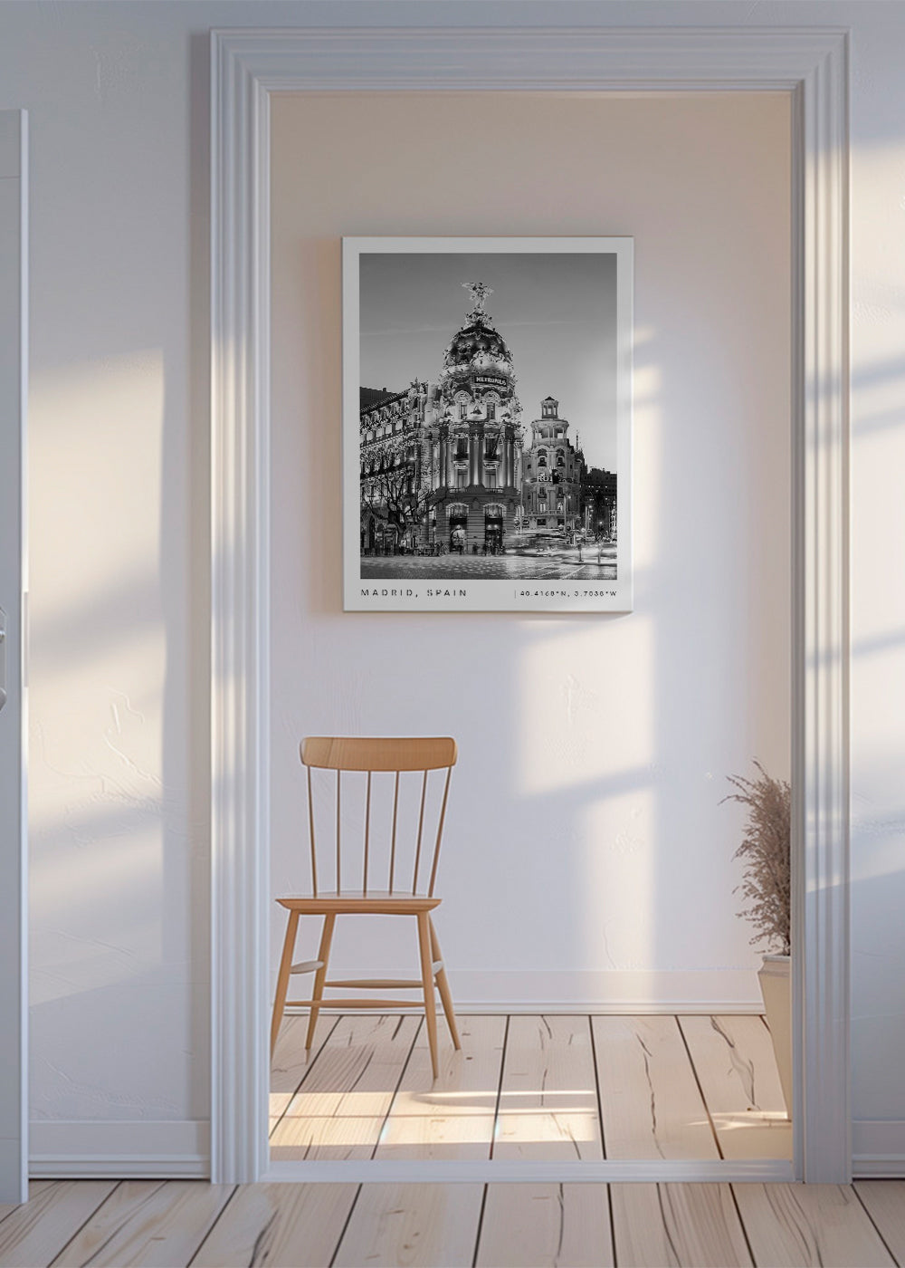 Køkkenkunst Madrid Metropolis sort-hvid