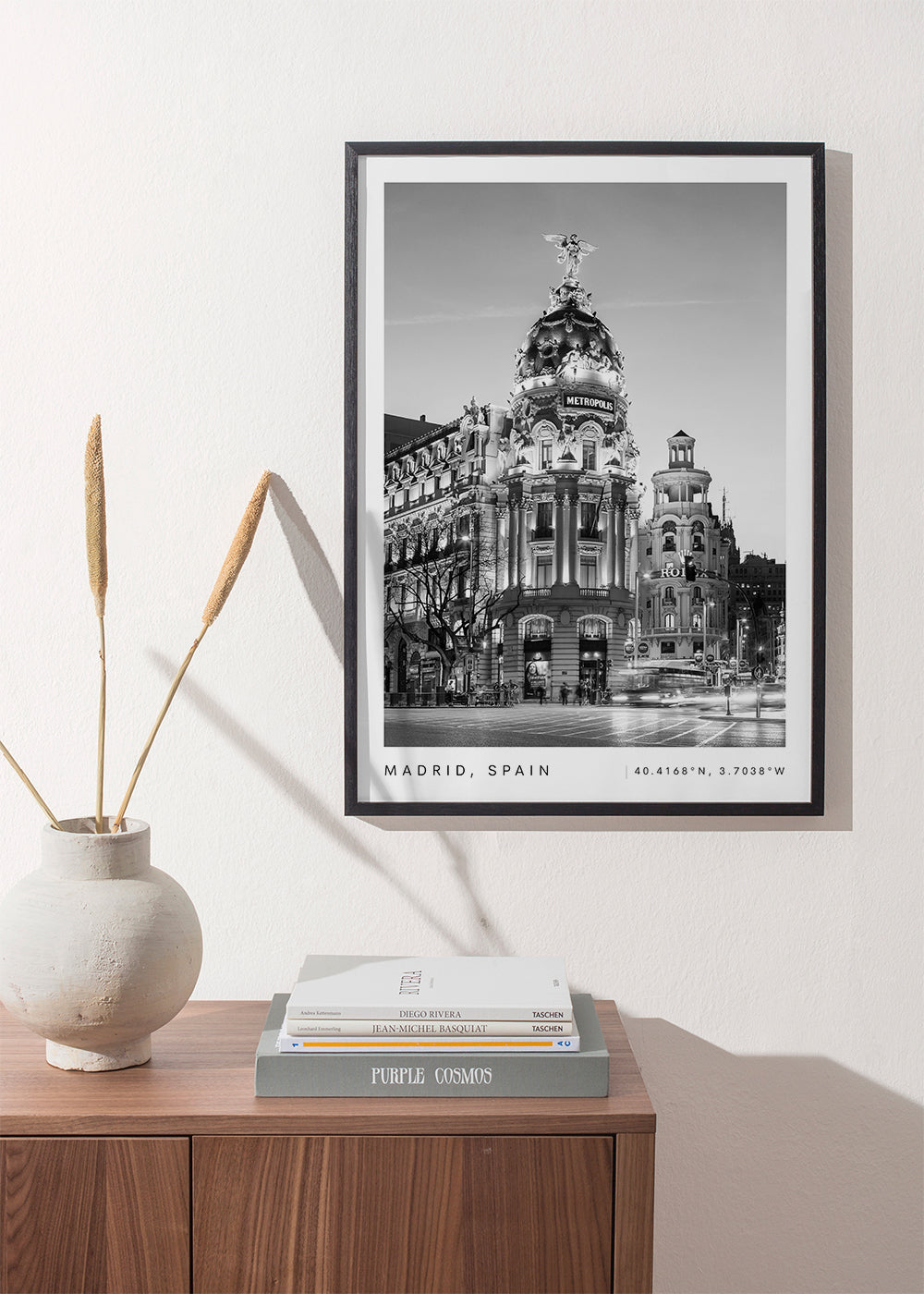 Køkkenkunst Madrid Metropolis sort-hvid