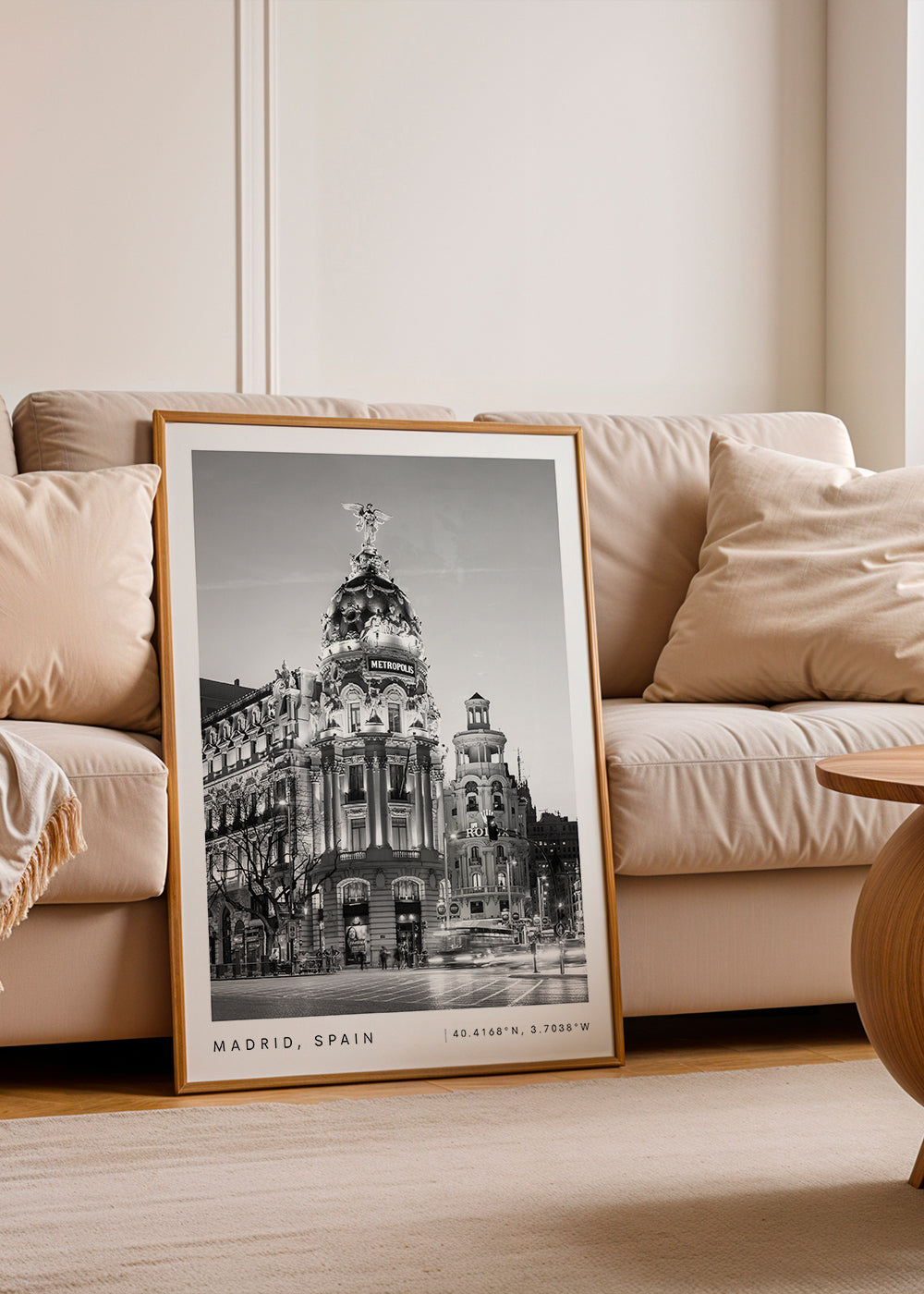 Køkkenkunst Madrid Metropolis sort-hvid