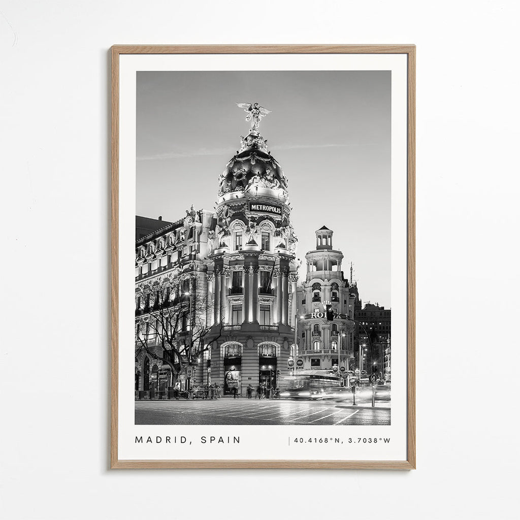 Køkkenkunst Madrid Metropolis sort-hvid