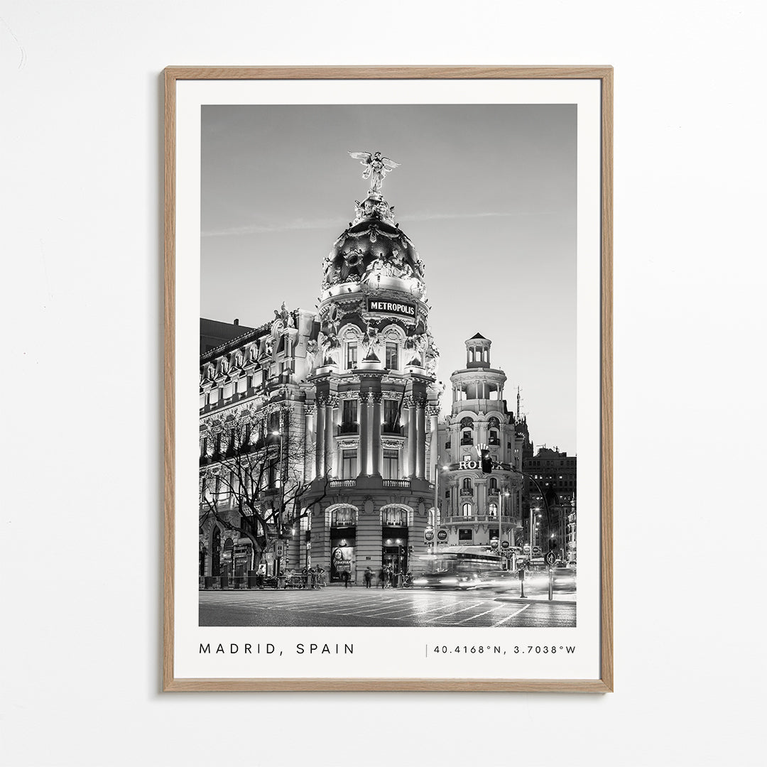 Køkkenkunst Madrid Metropolis sort-hvid